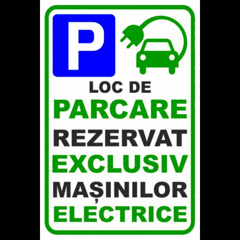 Placuta pentru parcare masinilor electrice